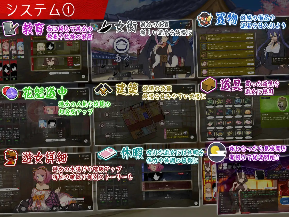 [RPG/PC/AI汉化] 梦吉元地夭异伎楼 ～夭怪达楼重建谭～ 夢吉元のあやかし伎楼 ～夭怪达楼再建譚～ [FM/2G/微云OD]-第4张-游戏-飞雪ACG