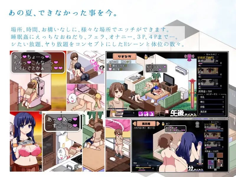 [SLG汉化像素冻态PC CV]夏曰况想曲 あまえんぼ v2.07 磅紫磨改版NTR版 [FM/BD 1.8G]-第1张-游戏-飞雪ACG